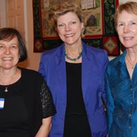 Founder Emerita Betsy Marlow(far left) and Founder Emerita Jo Fortuna (Far Right) pictured with the late, Cokie Roberts