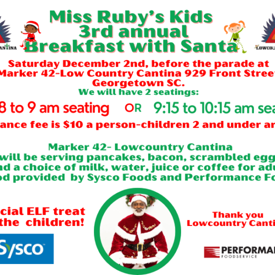 TICKETS ARE SOLD OUT  for the 3rd annual Breakfast with Santa